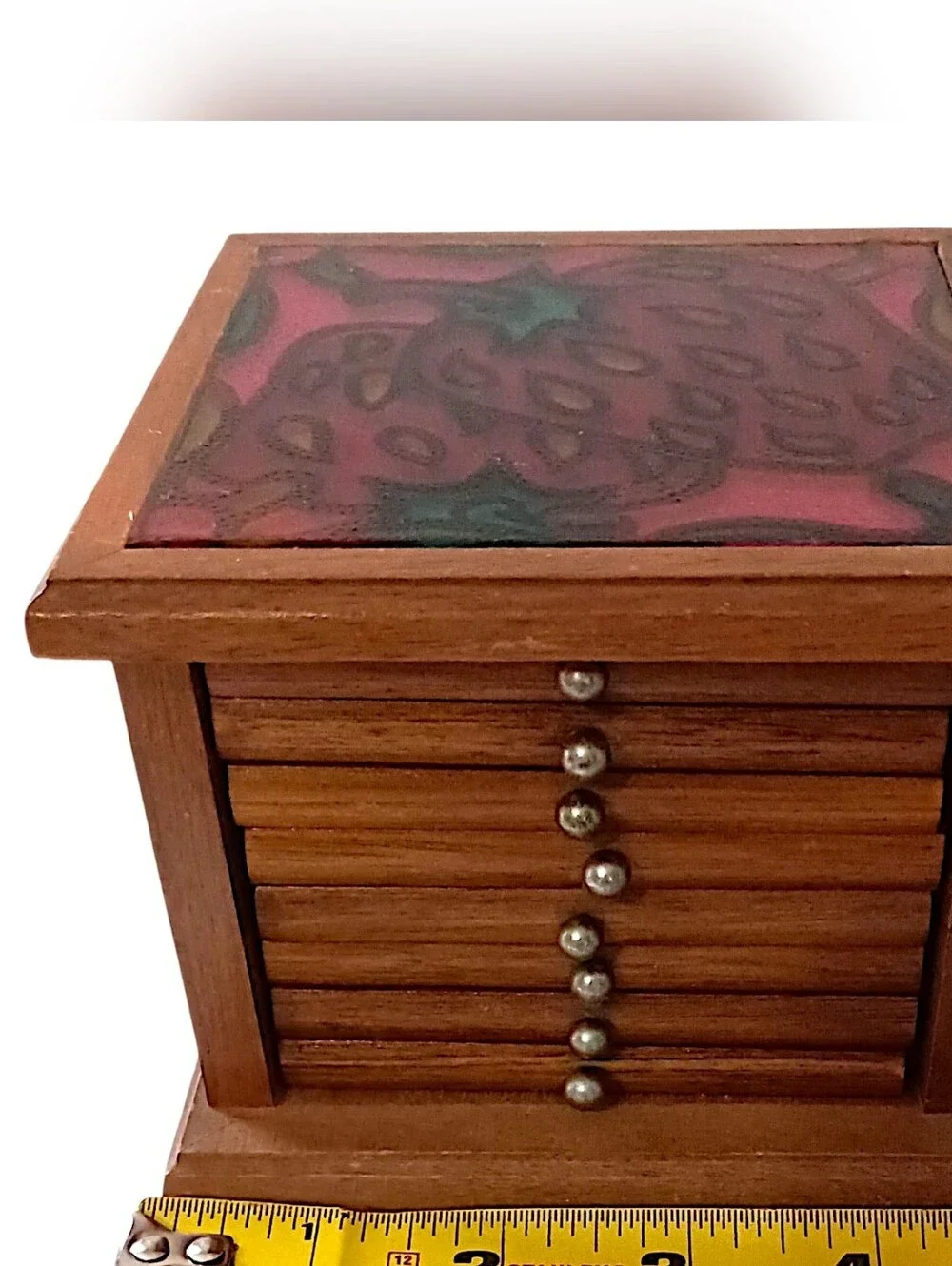 Vintage‎ Strawberry Coaster Set Foiled Art Top Wood Cork Set Of 8 70s Farmhouse
